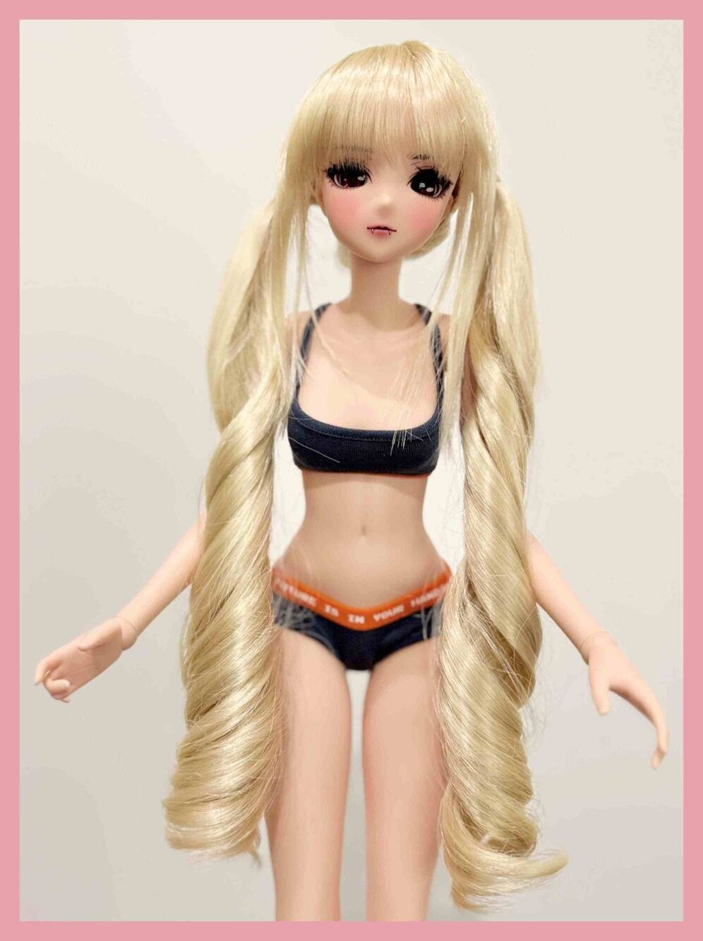 BJD Smart Doll 1/3 Volks Dollfie Dream SD DD W-133 Twin Tail Roll Blonde Wig 8/9